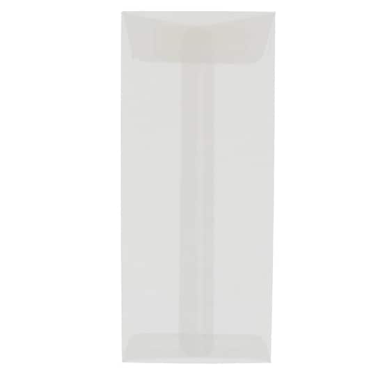 JAM Paper 5" x 11.5" Translucent Clear Vellum Envelopes, 25ct.